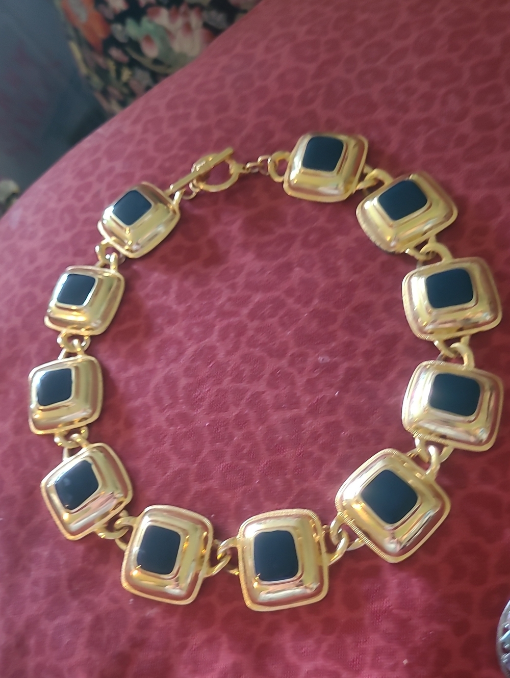 Gold and Black Anne Klein Statement  Necklace - Women Jewelry